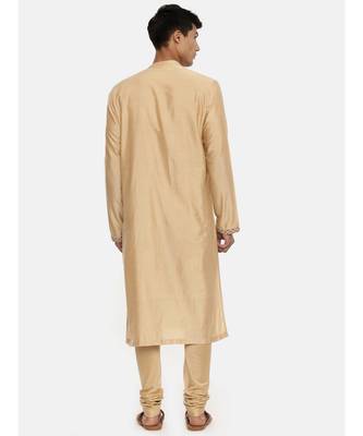 Gold Silk Embroidered Kurta 5