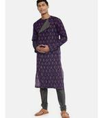 Ikat Silk Purple Kurta