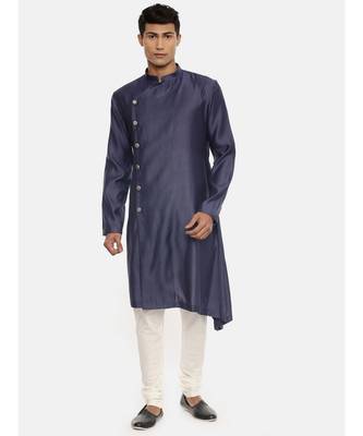 Royal Blue Silk Satin Kurta 1