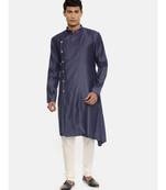 Royal Blue Silk Satin Kurta