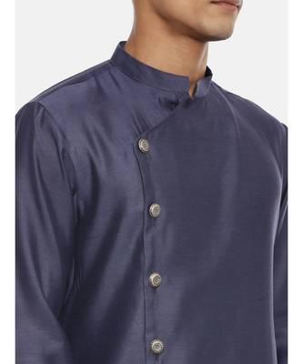 Royal Blue Silk Satin Kurta 2