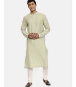 Green Embroidered Silk Kurta