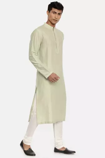 Green Embroidered Silk Kurta