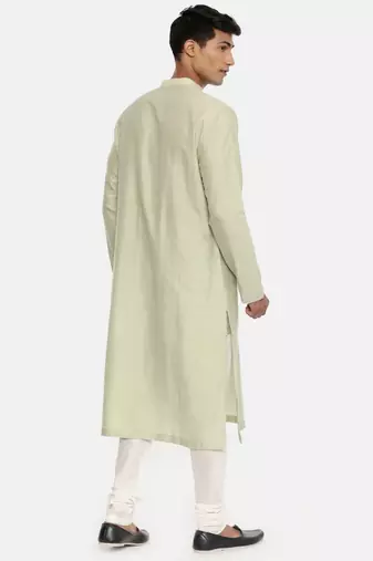 Green Embroidered Silk Kurta