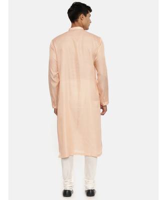 Pink Satin Silk Embroidered Kurta 5