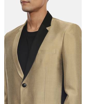 Black Gold Two Button Silk Blazer 2