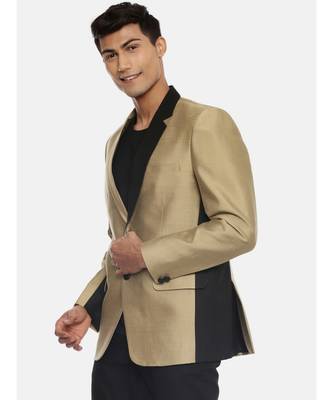 Black Gold Two Button Silk Blazer 3