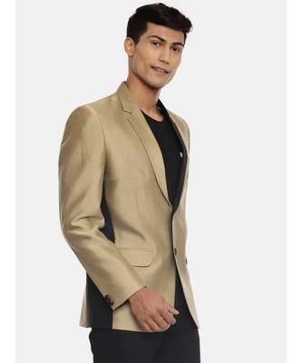 Black Gold Two Button Silk Blazer 4