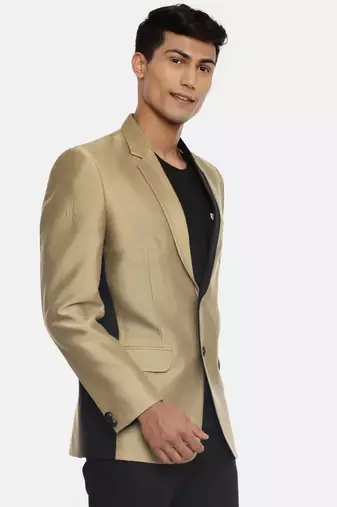 Black Gold Two Button Silk Blazer