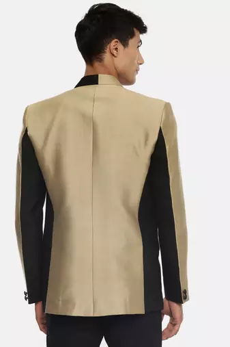 Black Gold Two Button Silk Blazer