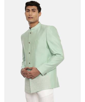 Embroidered Green Bandhgala 3
