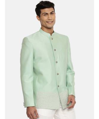Embroidered Green Bandhgala 4