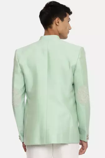Embroidered Green Bandhgala