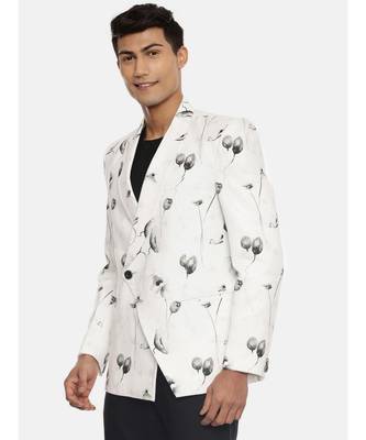 White Black Linen Printed Jacket 3