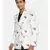 White Black Linen Printed Jacket