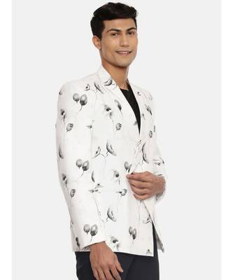 White Black Linen Printed Jacket 4