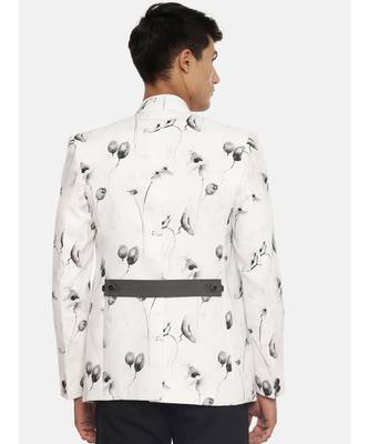 White Black Linen Printed Jacket 5