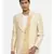 Gold Beige Silk Two Button Jacket