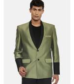 Green Black Two Button Blazer