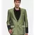 Green Black Two Button Blazer