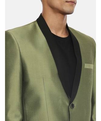 Green Black Two Button Blazer 2