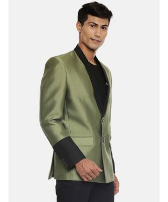 Green Black Two Button Blazer 4