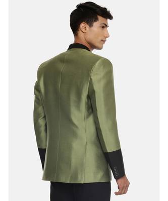 Green Black Two Button Blazer 5