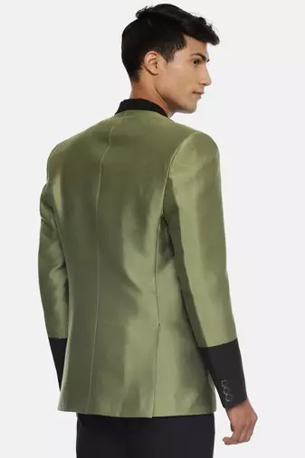 Green Black Two Button Blazer
