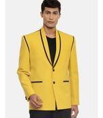 Mustard Black Two Button Blazer
