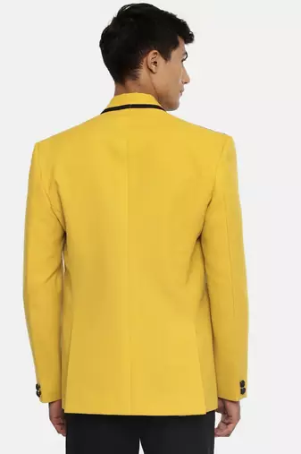 Mustard Black Two Button Blazer