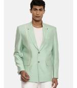 Pastel Green Silk Two Button Blazer