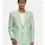 Pastel Green Silk Two Button Blazer
