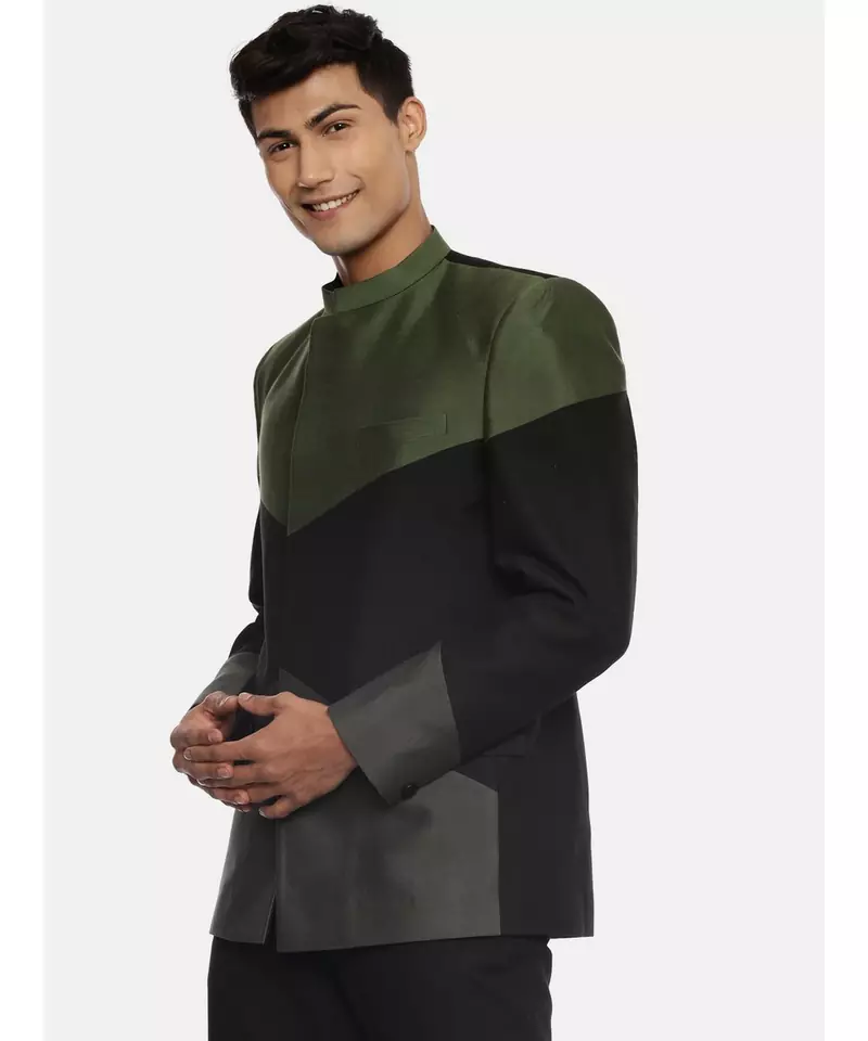 Tri Color Silk Bandhgala