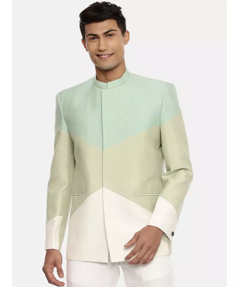 Tri Color Silk Bandhgala
