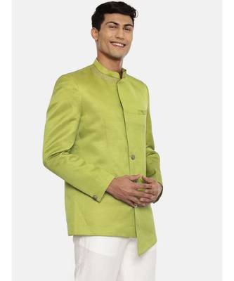 Green Silk Bandhgala 4