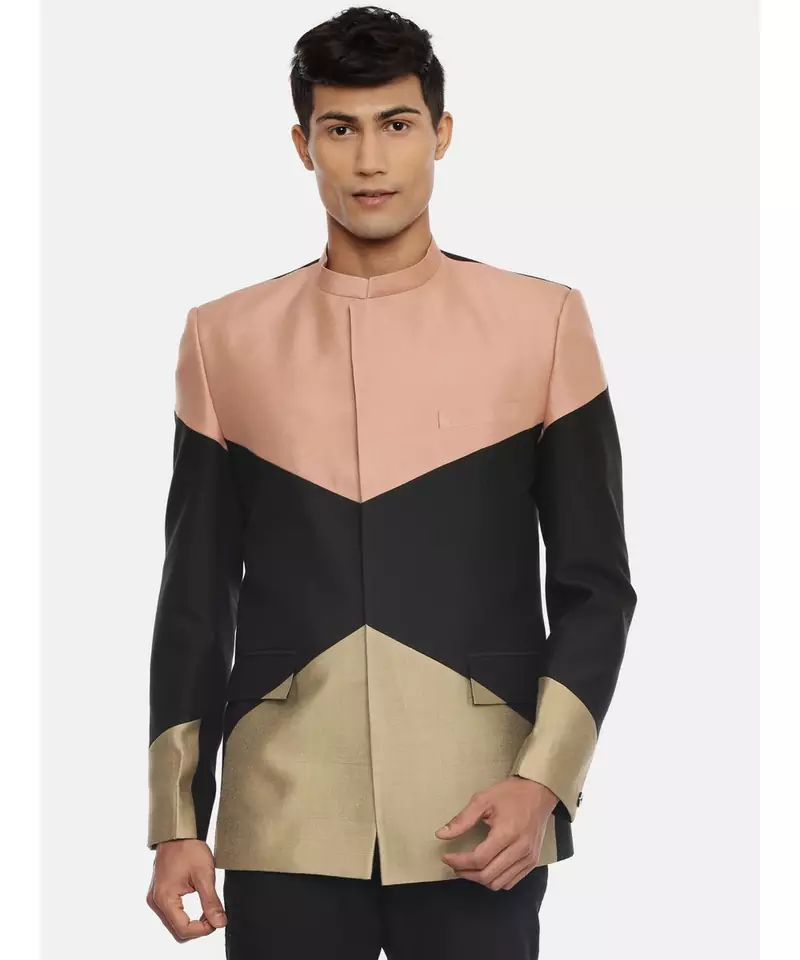 Tri Color Silk Bandhgala