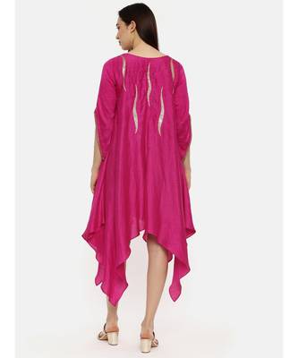 Pink Silk Embroidered Dress 1