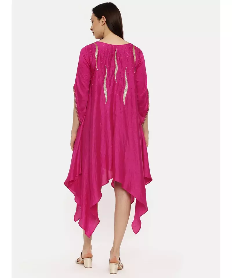 Pink Silk Embroidered Dress