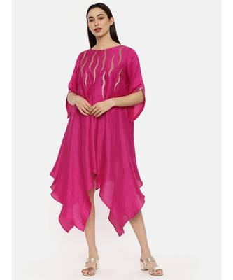 Pink Silk Embroidered Dress 2