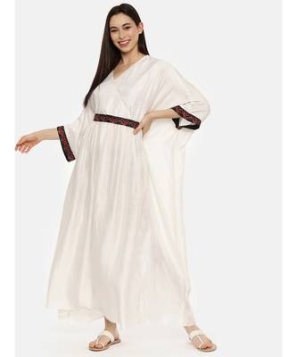 Ivory Silk Kaftan 1