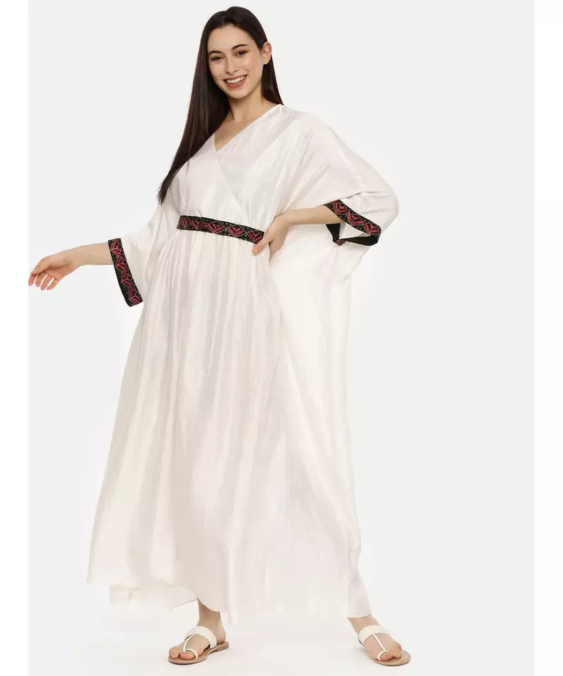 Ivory Silk Kaftan