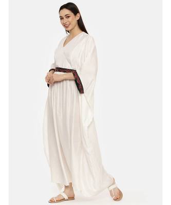 Ivory Silk Kaftan 3