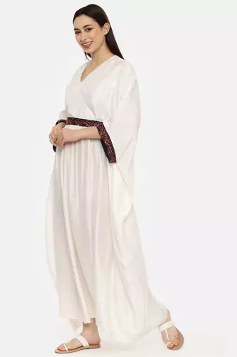 Ivory Silk Kaftan
