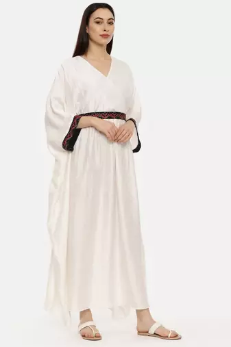 Ivory Silk Kaftan