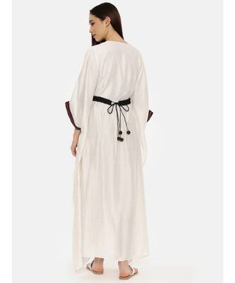 Ivory Silk Kaftan 5