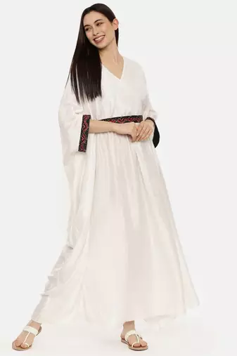 Ivory Silk Kaftan