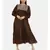 Choco Brown Silk Embroidered Dress