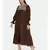 Choco Brown Silk Embroidered Dress