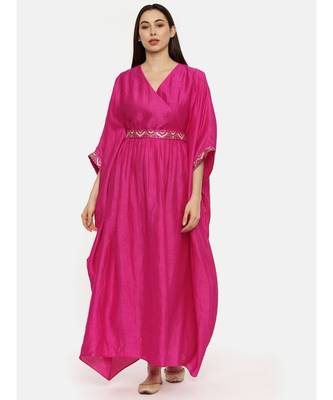 Pink Silk Kaftan 1