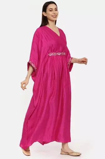 Pink Silk Kaftan